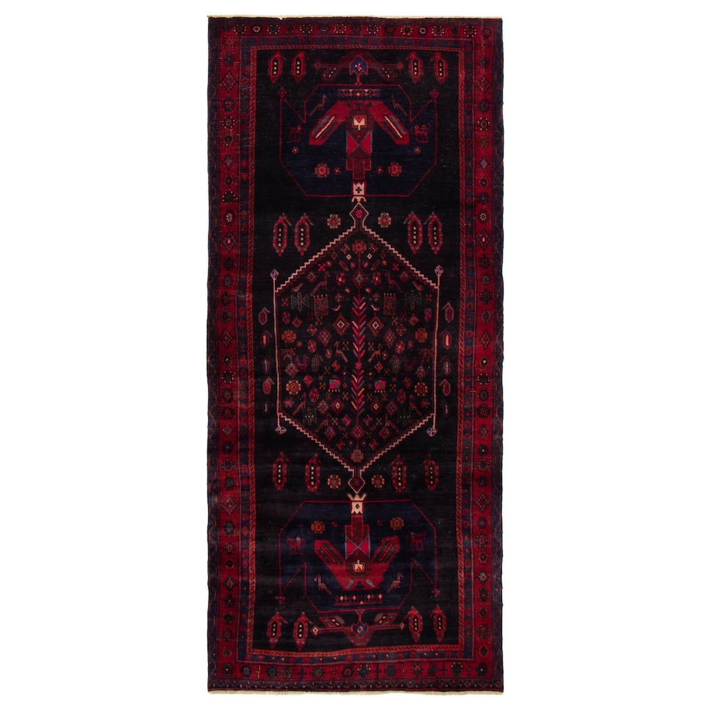 ECARPETGALLERY Hand-knotted Konya Anatolian Black Wool Rug - 4'8 x 11'0