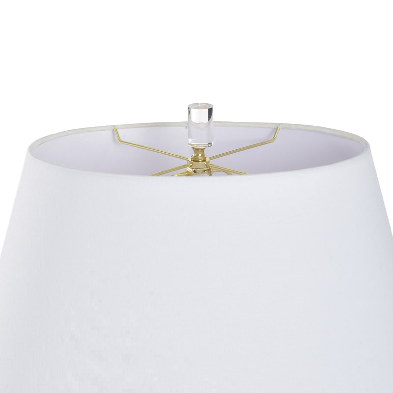 StyleCraft Ceramic Table Lamp - Kozen Blue - White Shade