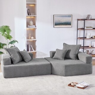 Irregular-Shaped Sectional Sofa Set Floor-standing 4 Seat
