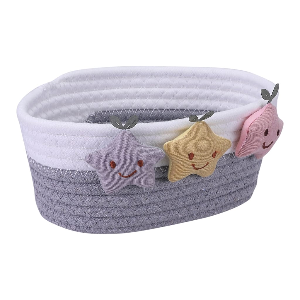 Woven Storage Basket, Star Shelf Closet Storage Bin for Entryway Desk Key Tray Bowl, Catchall Home Decor - 9*6*3in