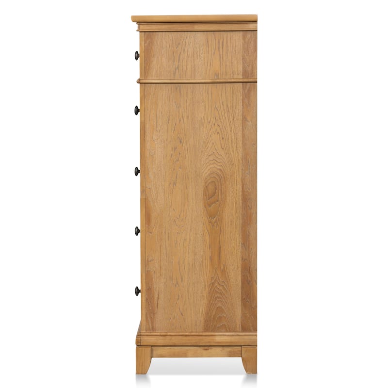 Furniture of America Wellington Farmhouse Natural Oak Wood 5-Drawer Chest