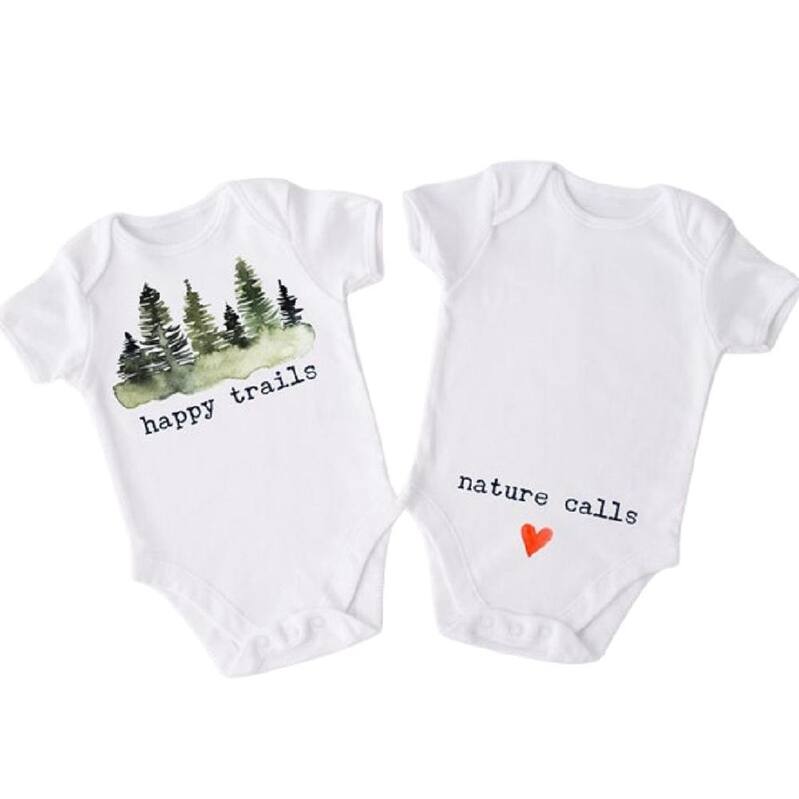 Happy Trails Adventure - Baby Boy Girl Clothes Infant Bodysuit Funny Cute