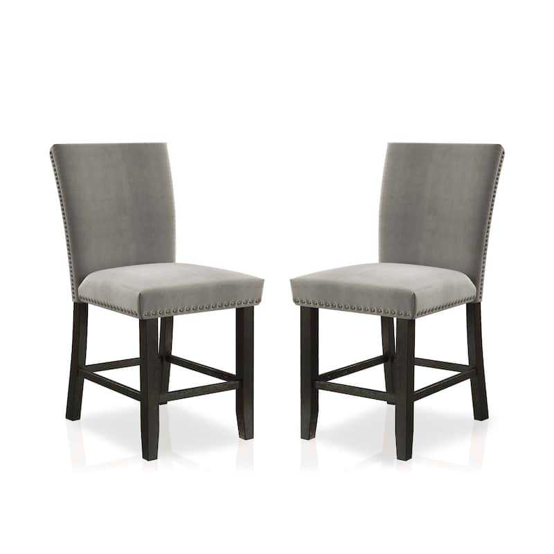 Cots Modern Grey Flannel Fabric Counter Chairs (Set of 2) by Furniture of America