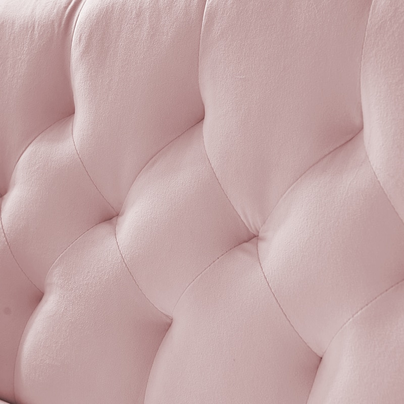 Velvet Loveseat Tufted Couch with 2 Pillow Upholstered Deep Seat Sofa Rivet Arm Lounge Couch Living Room 2 Seater Couch