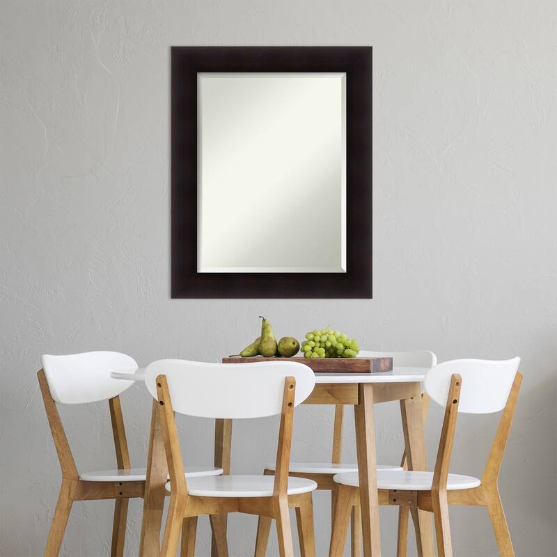 Beveled Wood Wall Mirror - Portico Espresso Frame
