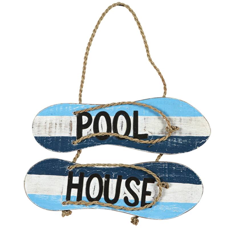 Pool House Flip Flops Outdoor Sign