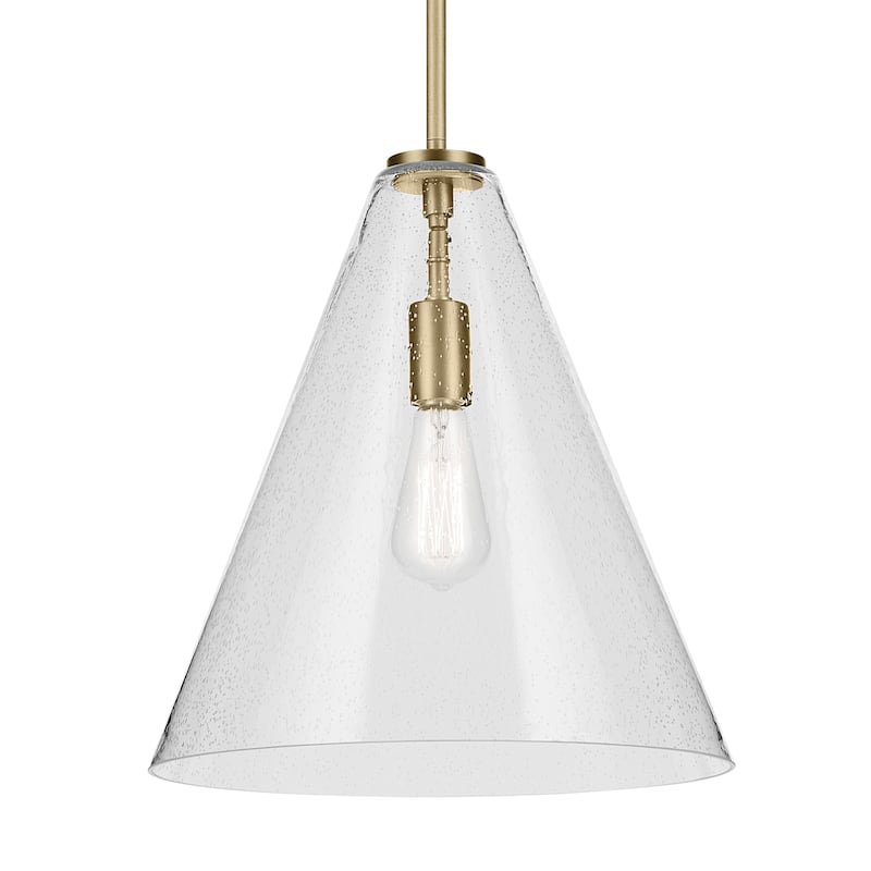 Kichler Lighting Everly 1-Light Cone Pendant Light with Seeded Glass