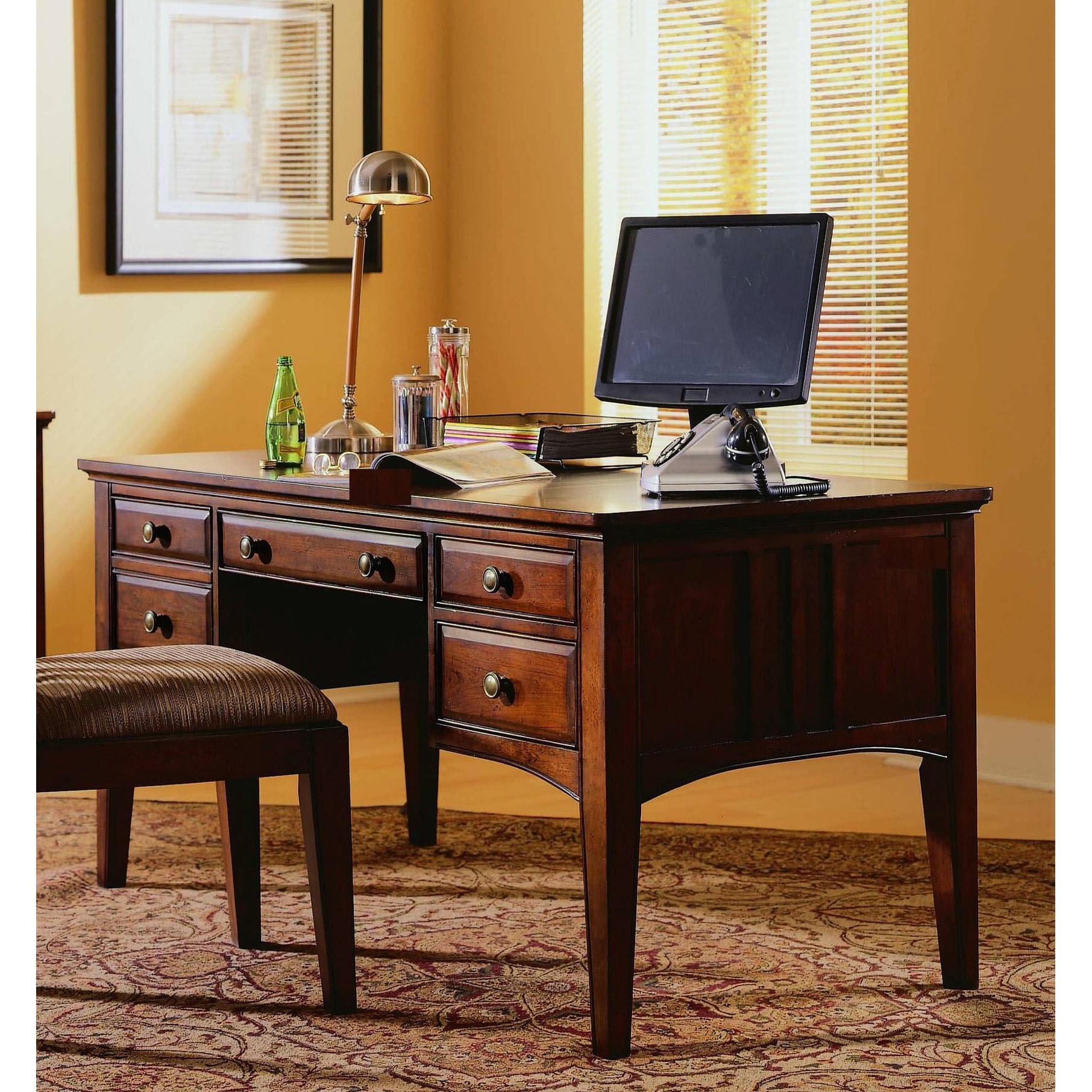 Shop Hooker Furniture 436 10 158 60 Wide Hardwood Writing Desk