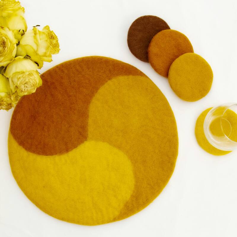 Handmade Felt Macaroon Coasters, Set of 4