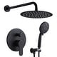 preview thumbnail 15 of 74, WOWOW Wall Mount 9-Spray Shower Faucet with Handshower 10" - Matte Black