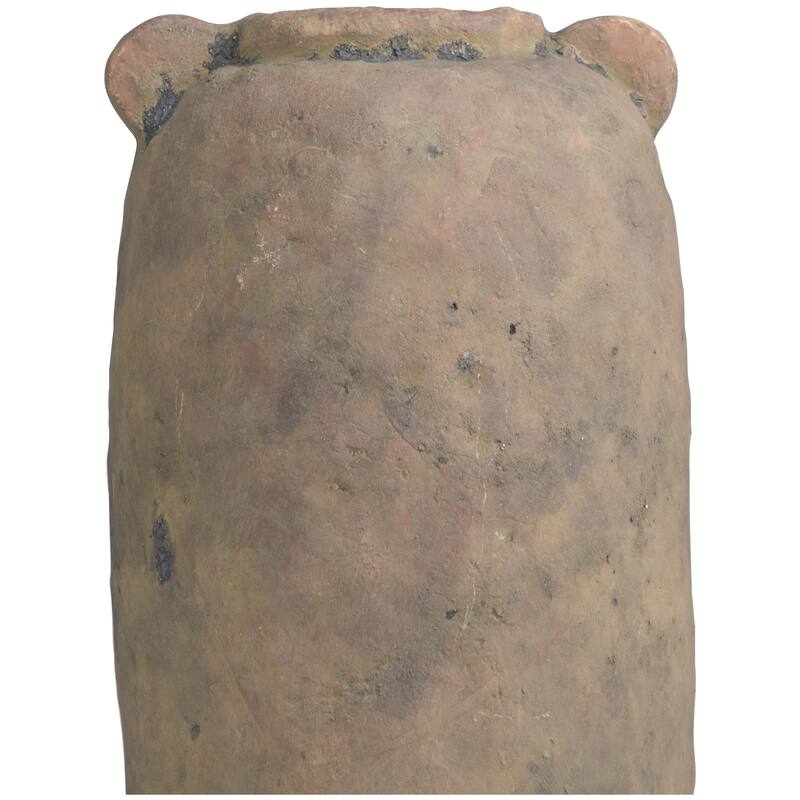 Brown Ceramic Distressed Terracotta Decorative Vase - 8"W, 16"H