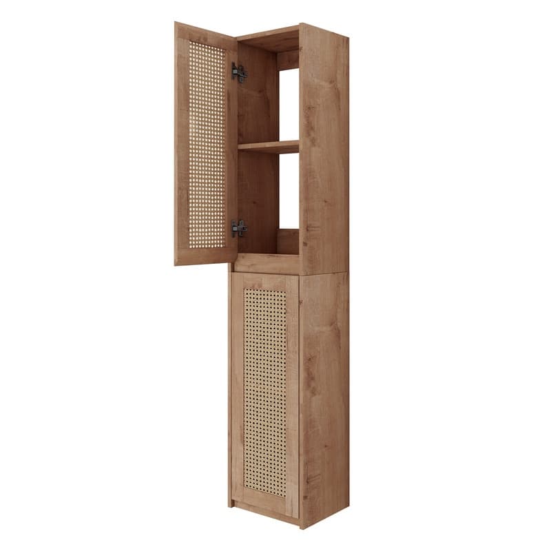 Bathroom Side Cabinet with Soft-Close Doors and Floating Mount Design.