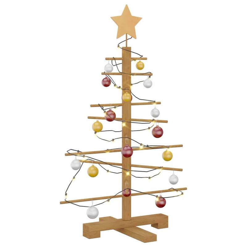 vidaXL Wooden Christmas Tree with Stand Brown bamboo