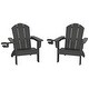 preview thumbnail 16 of 73, Laguna Kids Outdoor Poly Adirondack Chair with Cup Holder (Set of 2) Gray