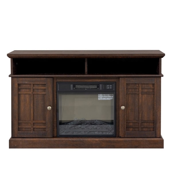 Antique brown Electric Fireplace TV Console, Entertainment Center 16