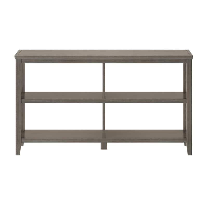 Edenton Wide Low 554"W Bookcase with 2 Shelves, Washed Grey