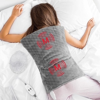 Electric Heating Heated Vibrating Weighted Blanket Weighted Heating Pad  With Massager, Electric Heating Pad For Back