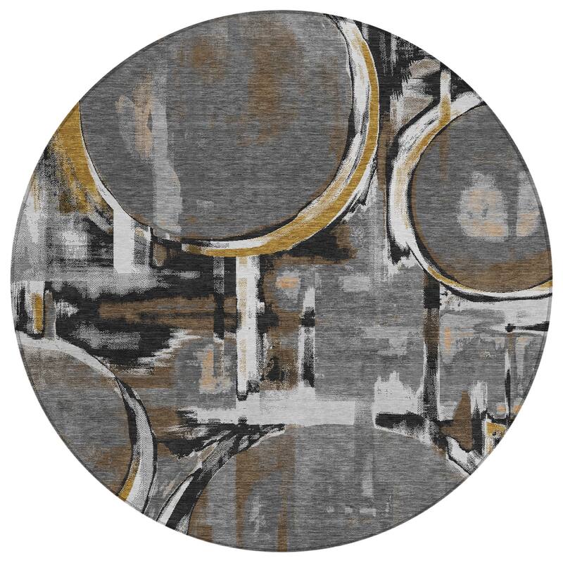 Machine Washable Indoor/ Outdoor Modern Erie Chantille Rug