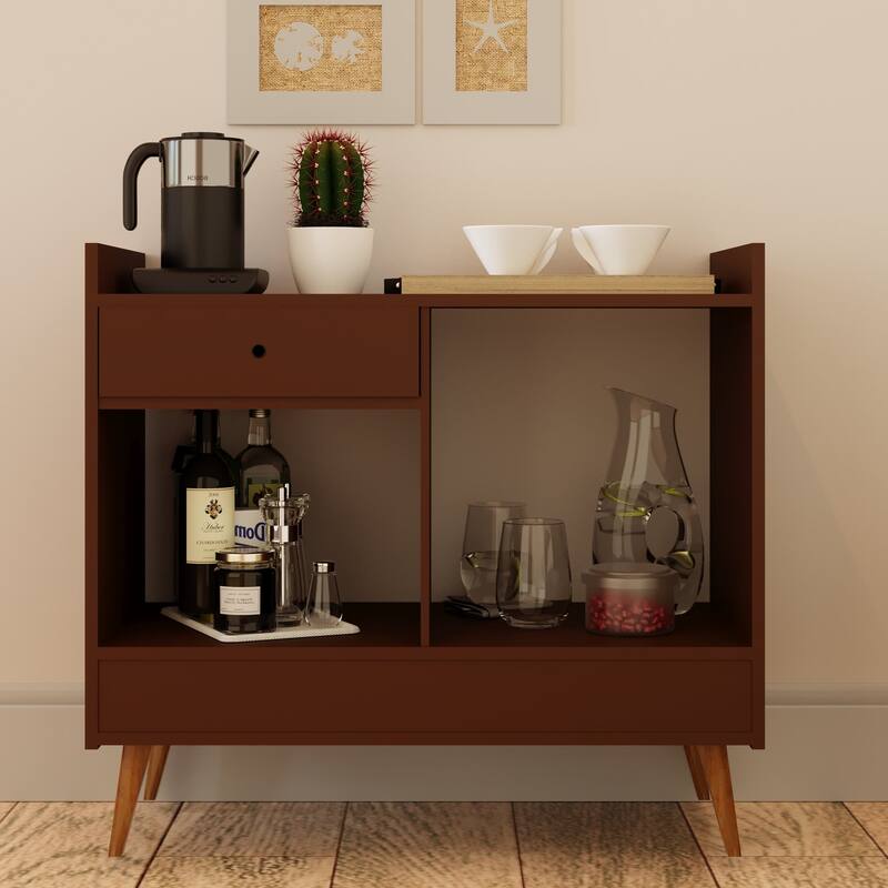 Boahaus Bar Cabinet Modern Wood Storage Shelves