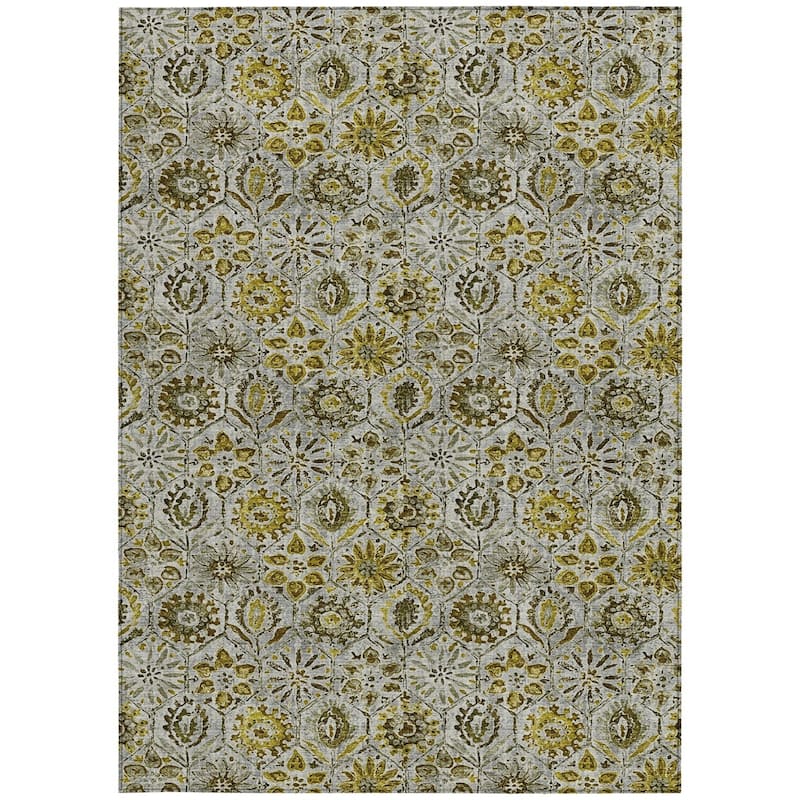 HomeRoots Floral Transitional Rectangle Outdoor Rug