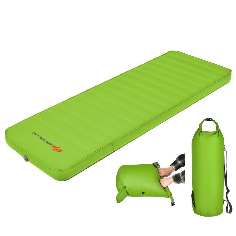 Goplus Folding Sleeping Pad, Self Inflating Camping Mattress with - Green