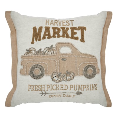 Harvest Market Fresh Picked Pumpkin Truck Pillow 18x18