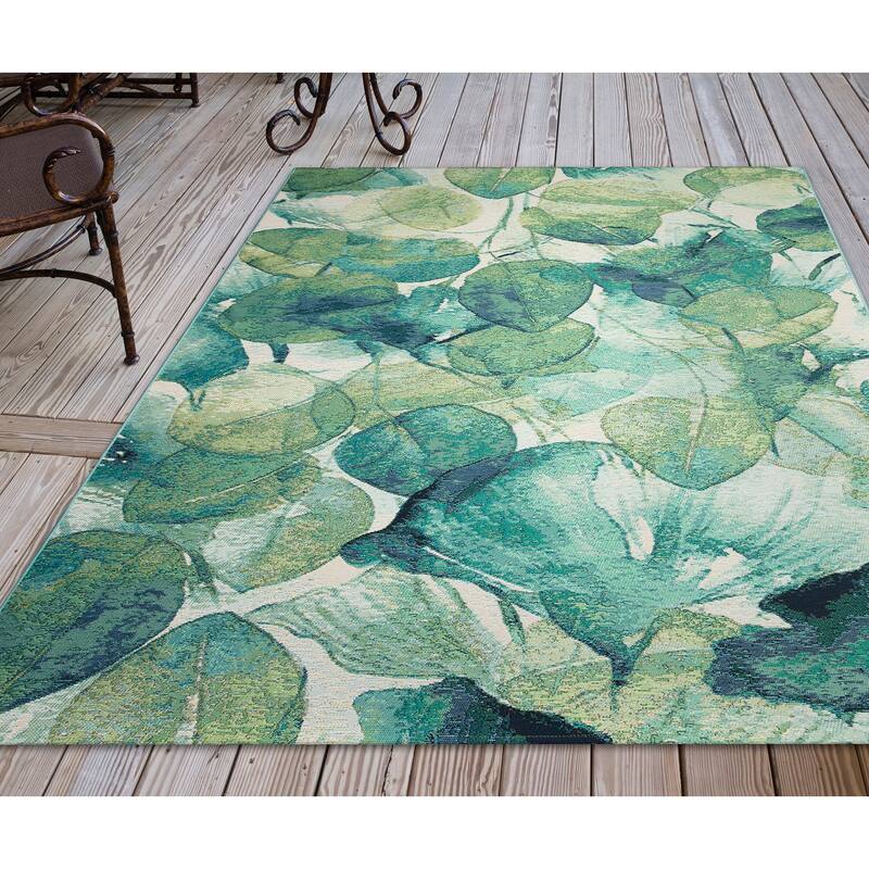 Liora Manne Marina Lotus Indoor/Outdoor Rug - 7'10" x 9'10" - Green