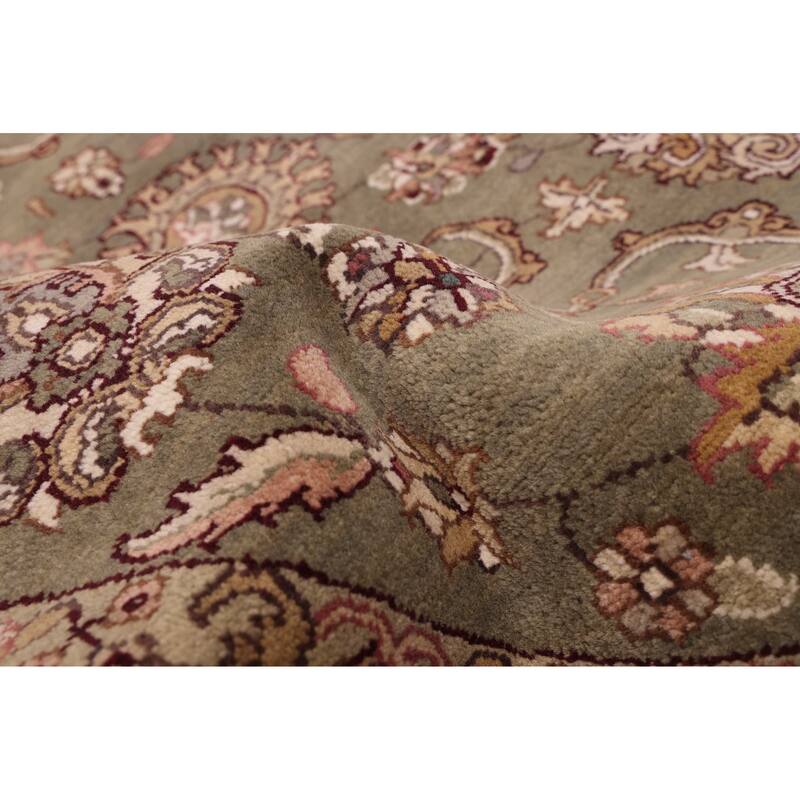 ECARPETGALLERY Hand-knotted Finest Agra Jaipur Light Green Wool Rug - 7'0 x 7'0