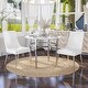 preview thumbnail 1 of 4, Furniture of America Gates Chrome & White Round 3-Piece Dining Set