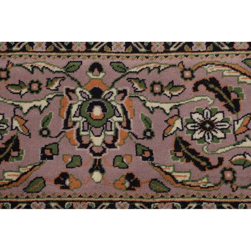 Traditional Gray Kashan Turkish Area Rug Machine Made Floral Carpet - 9'9" x 13'1"