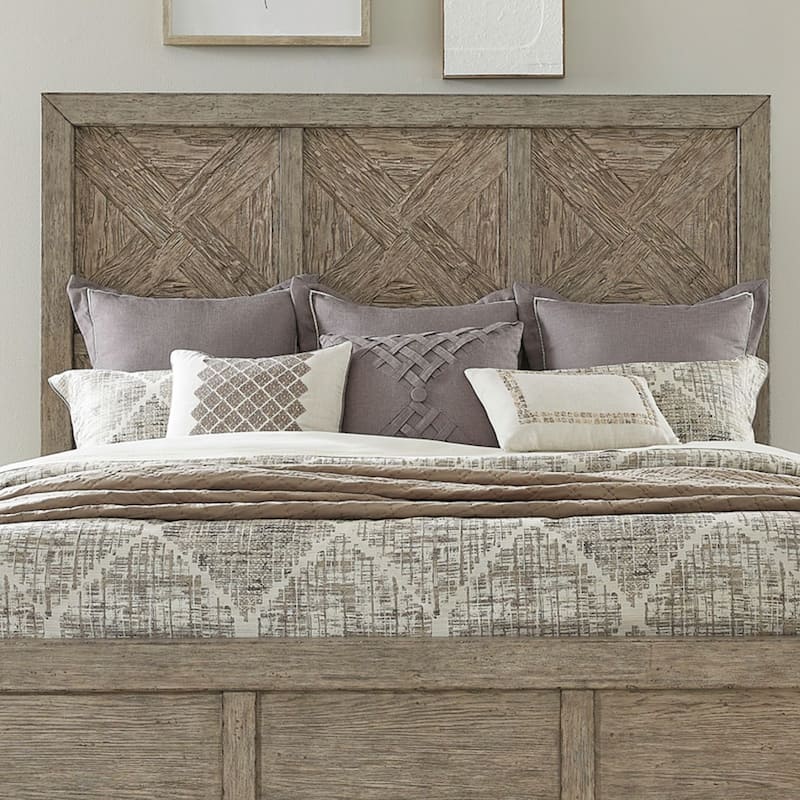 Skyview Lodge Cobblestone Wood Panel Headboard, King or Queen - King