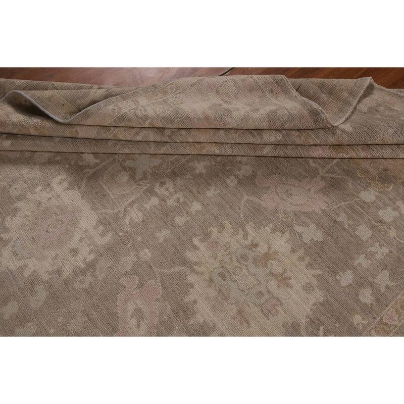 Vegetable Dye Oushak Area Rug Turkish Hand-Knotted Wool Carpet - 8'1"x 10'0"