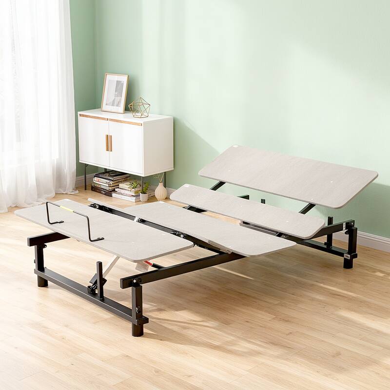 Queen Size Ergonomic Adjustable Bed Base with Wireless Remote Control - Grey