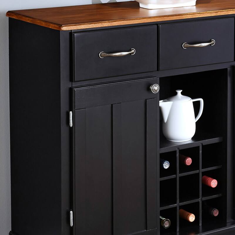 Homestyles Buffet Of Buffets Black Wood Buffet - 42" x 17" x 36"