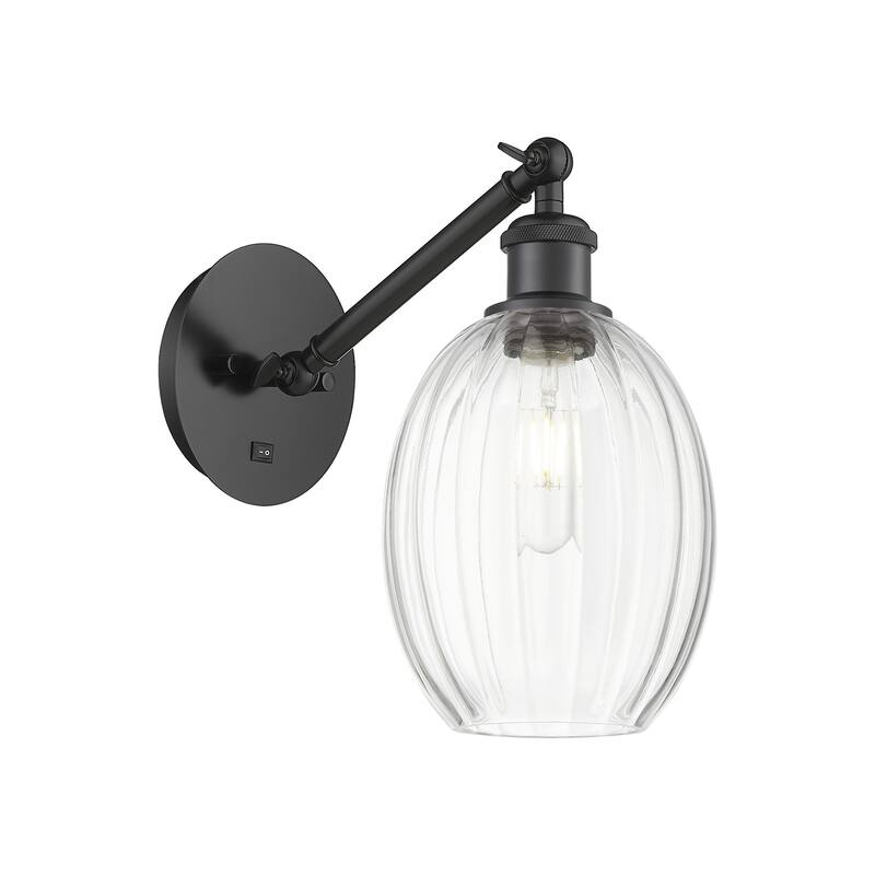 Innovations Lighting 317-1W-11-7 Preston Sconce Preston 11" Tall Wall - Matte Black / Clear