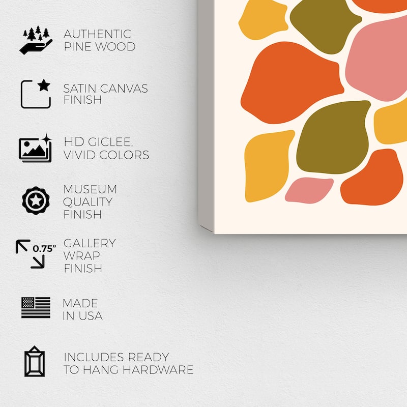 Wynwood Studio Canvas Abstract Bushy Bouquet Orange and Dark Orange Modern & Contemporary Wall Art Canvas Print