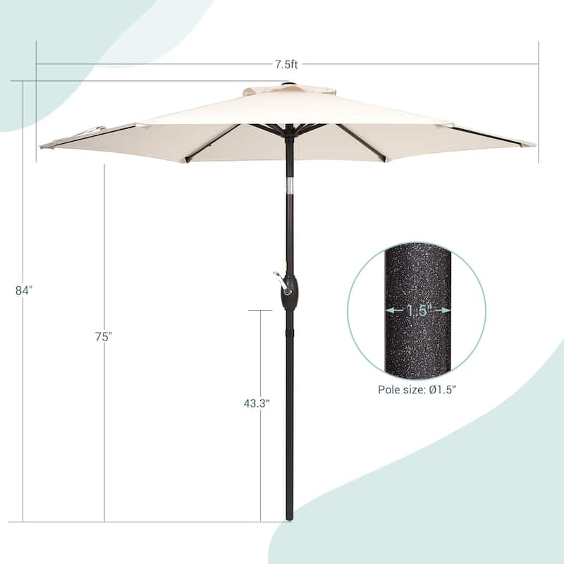 Bonosuki 7.5Ft Patio Market Umbrella Weather-Resistant Table Umbrella