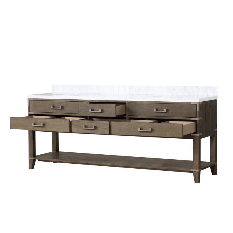 Lexora Norwalk Bath Vanity and Carrara Marble Top