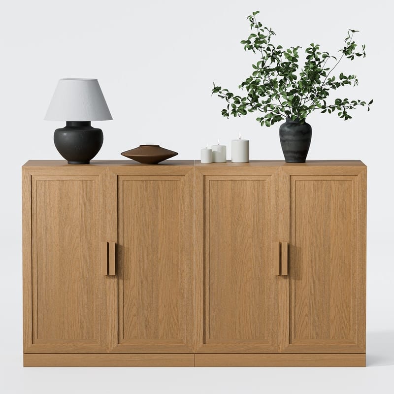 Sideboard Buffet Cabinet Farmhouse Kitchen Pantry Cabinet with Adjustable Shelves for Kitchen Dining Room Living Room