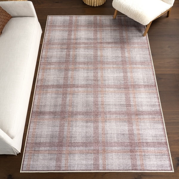 slide 2 of 10, Nuloom Ursula Rustic Plaid Area Rug 4' x 6' - Grey - Rectangle