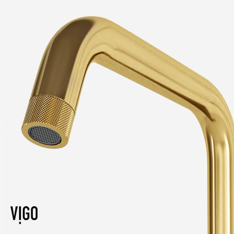 VIGO Cass Industrial 14" H Single Handle Kitchen Bar Faucet