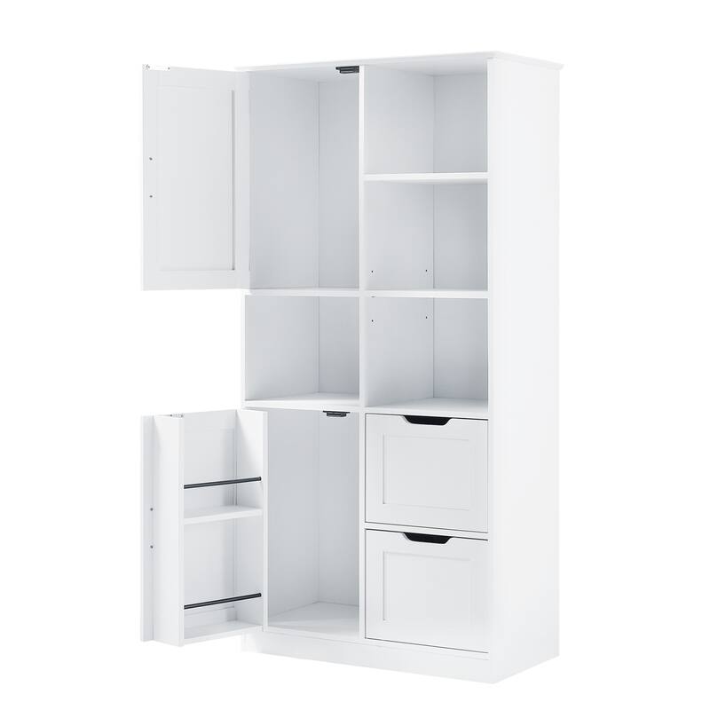 Bathroom Storage Cabinet with Doors, Drawers, Multiple Storage Space