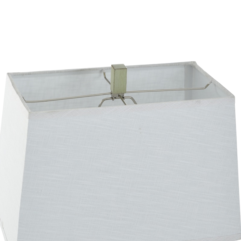 Sauga Cream Table Lamp - Traditional Brushed Polyresin Body - White Shade