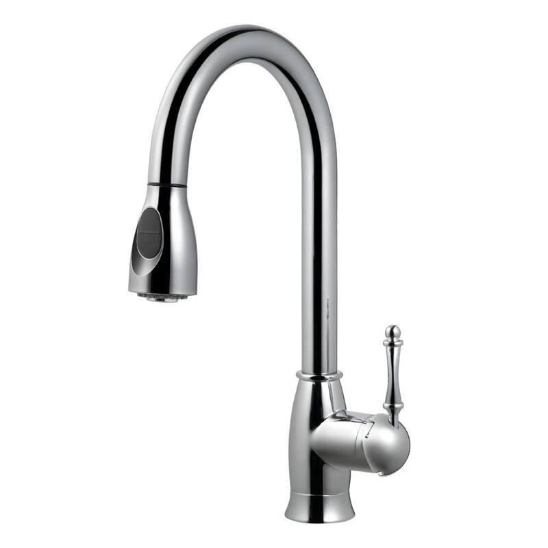 Houzer Camden Pull-Down Kitchen Faucet with CeraDox Lifetime - Polished Chrome