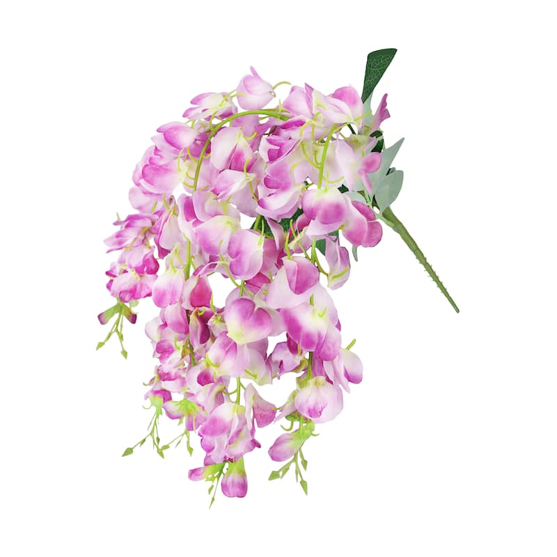 Set of 2 Lavender Artificial Wisteria Flower Stem Hanging Spray Bush 24in - 24" L x 10" W x 3" DP