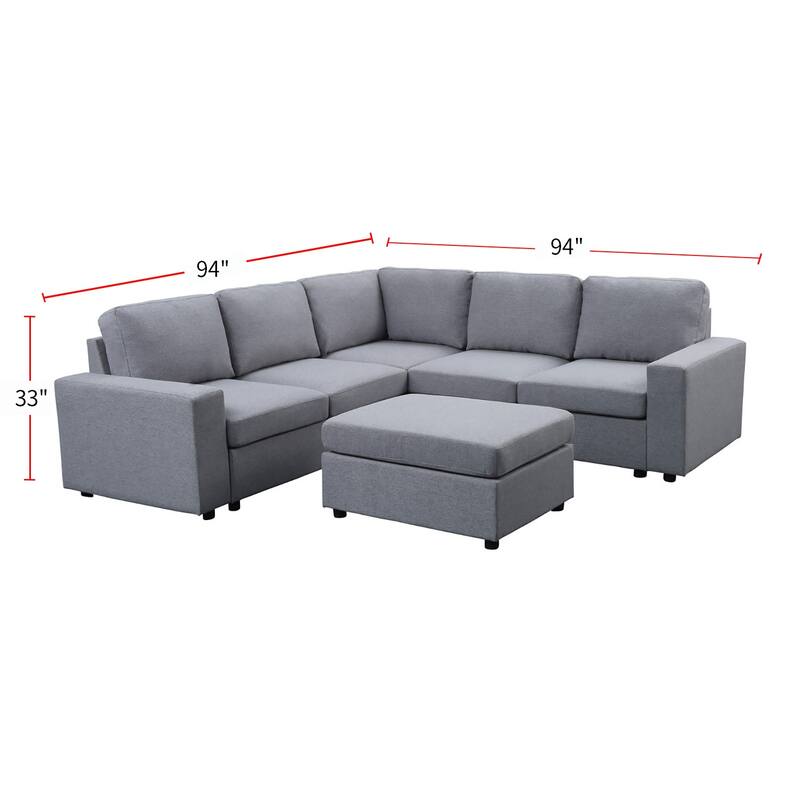 Sectional Sofa with Ottoman