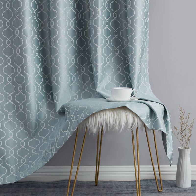 HLC.me Franklin Moroccan 100% Complete Blackout Thermal Insulated Energy Savings Back Tab Rod Pocket Curtain, 2 Panels