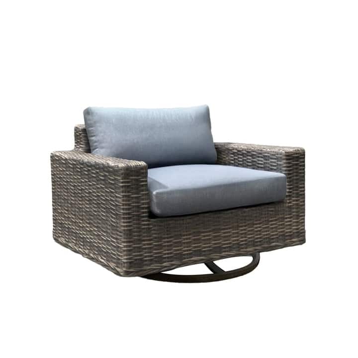 Kinger Home Larry 1-Piece Wicker Patio Swivel Chair