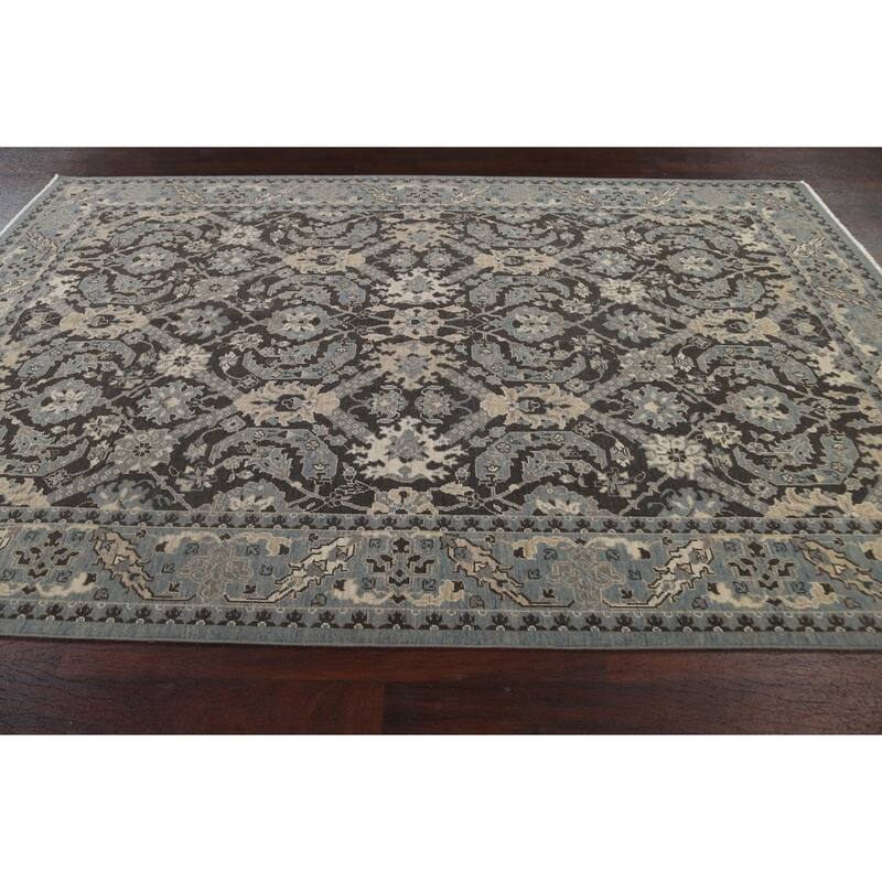 Silver Washed Turkish Ziegler Wool Area Rug Living Room Carpet - 6'7" x 9'10"