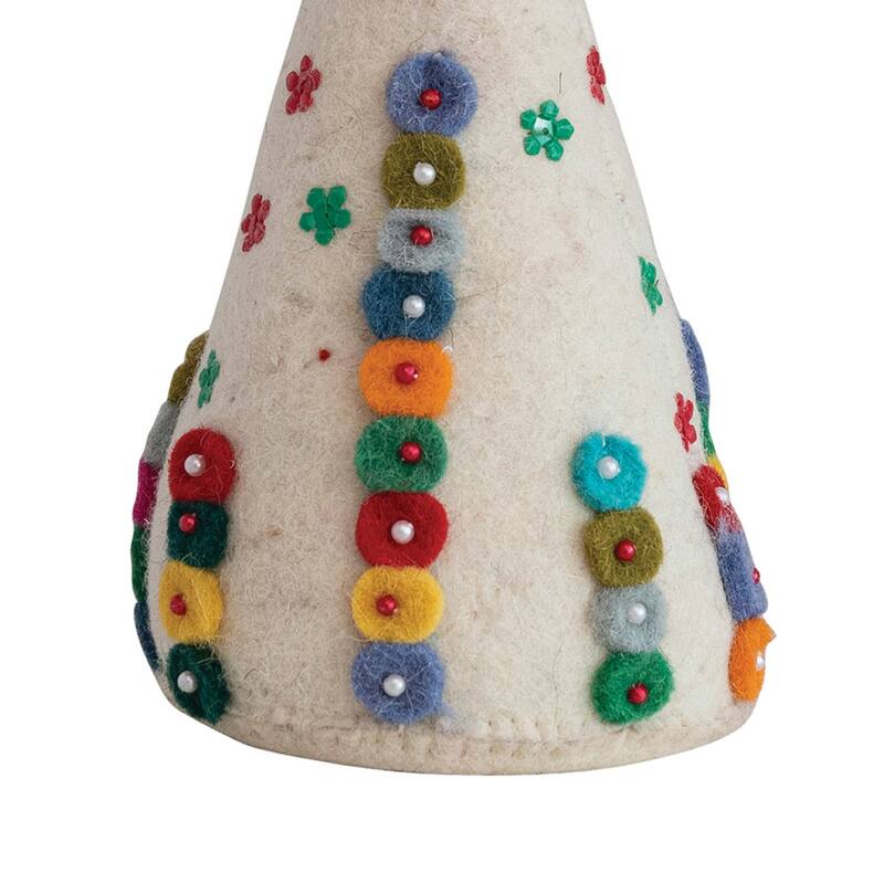 Handmade Wool Felt Tree with Beads